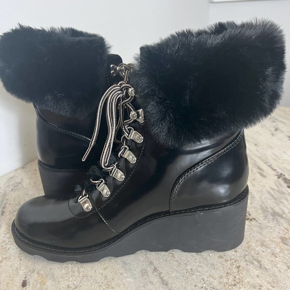 INC INTERNATIONAL CONCEPTS HANNIA WEDGE‎ BOOTIES IN BLACK NWOB WOMEN'S SIZE 10 - Picture 4 of 14